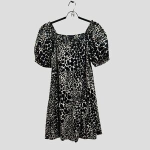 Who What Wear Monochrome Animal Print Dress
